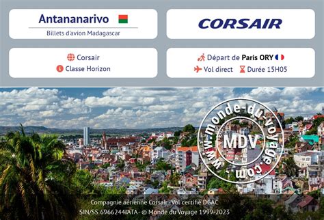 668€ Vols de Paris PAR pour Antananarivo TNR .